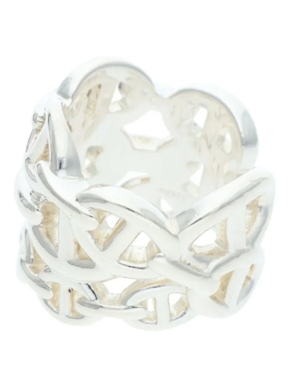 Hermes Chaine D'ancre Enchainee GM Silver Ring